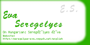 eva seregelyes business card